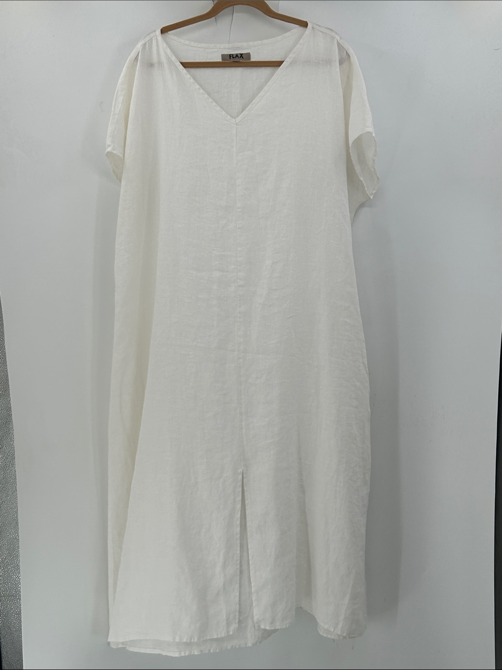 Flax Linen Maxi Dress White Size 1X